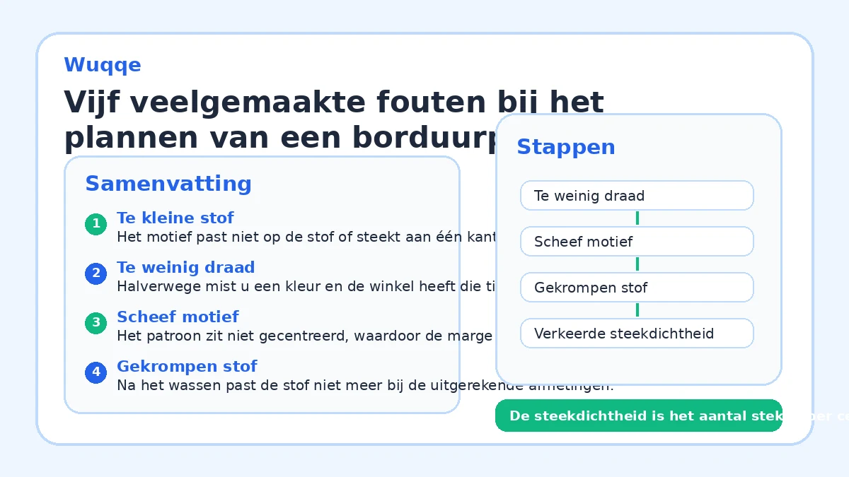 Vijf veelgemaakte fouten bij het plannen van een borduurproject