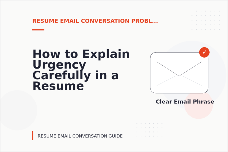 How to Explain Urgency Carefully in a Resume Email Conversation How to Explain Urgency Carefully in a Resume Email Conversation