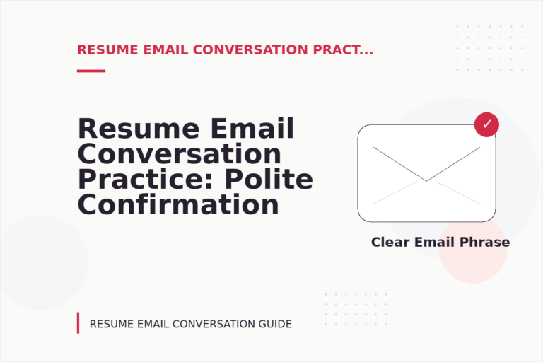 Resume Email Conversation Practice: Polite Confirmation Examples Resume Email Conversation Practice: Polite Confirmation Examples