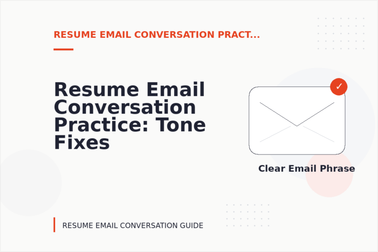 Resume Email Conversation Practice: Tone Fixes for Real Situations