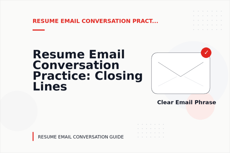 Resume Email Conversation Practice: Closing Lines and Follow-Ups Resume Email Conversation Practice: Closing Lines and Follow-Ups